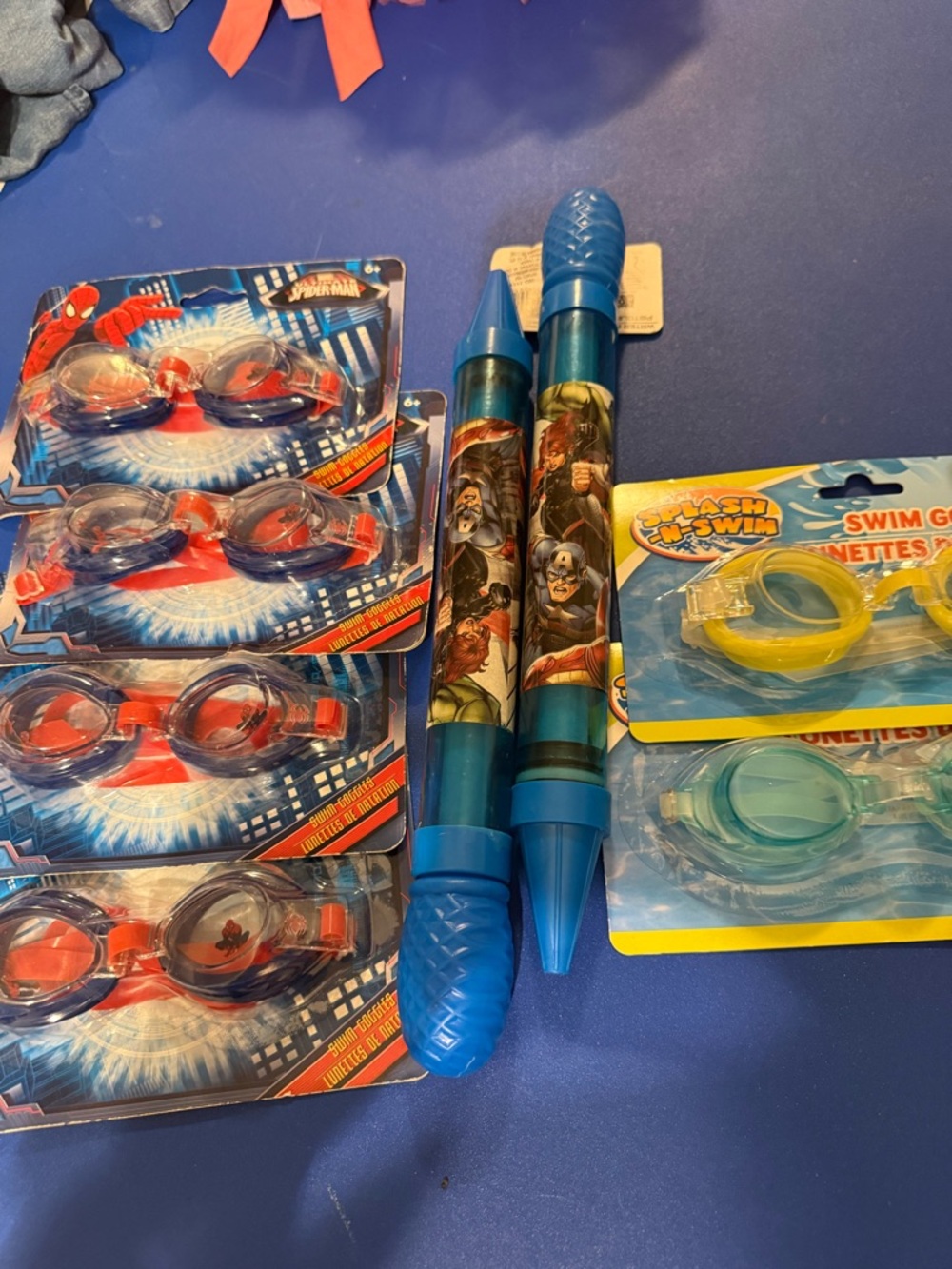2 Blue Kids' Water Blaster and Swim  6 Goggles Set